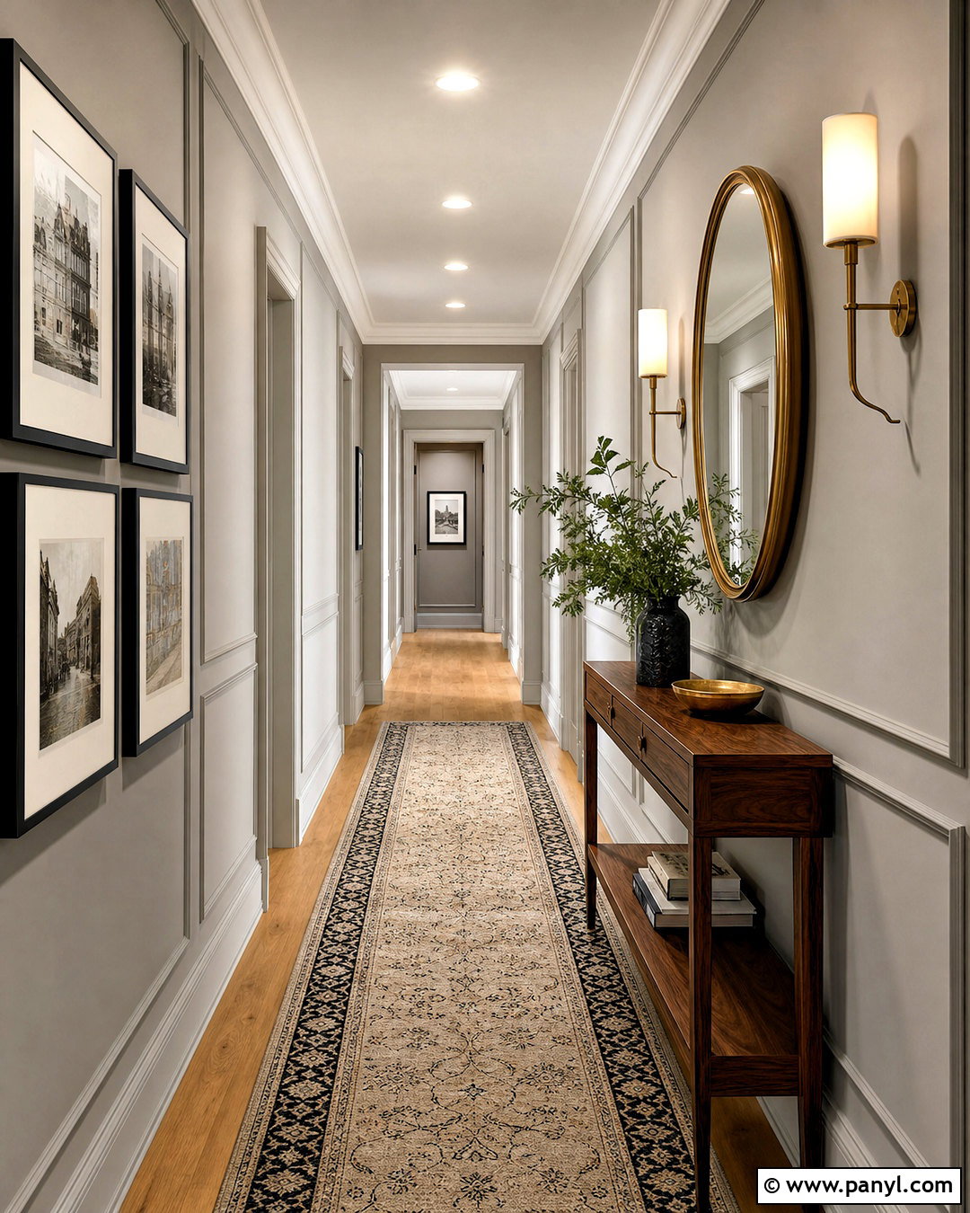 Light Grey Hallway With Wall Molding - 20 light grey interior ideas