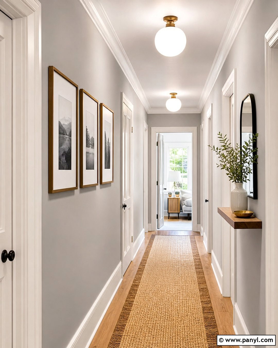 Light Grey Hallway With White Trim - 35 light grey wall paint ideas