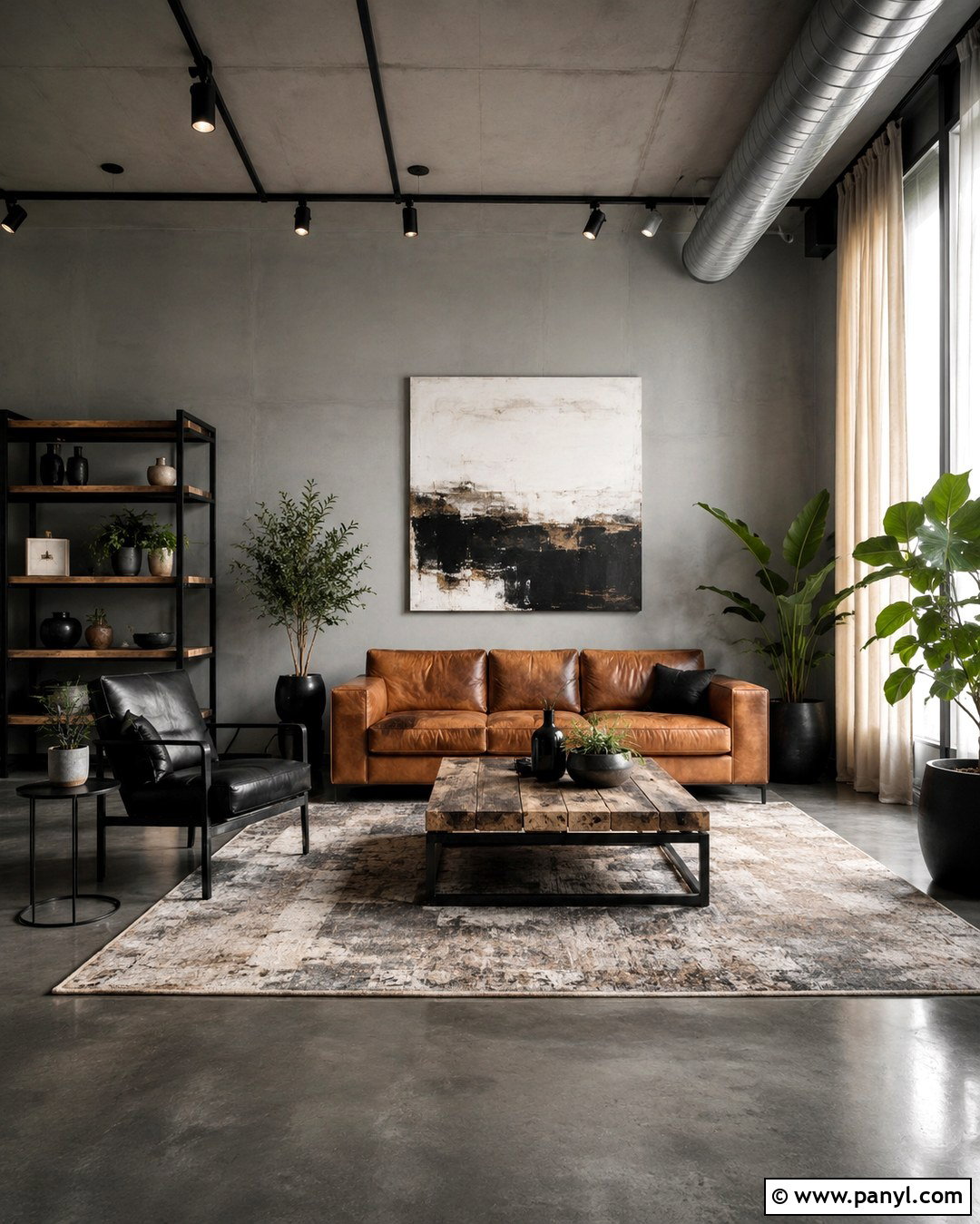 Light Grey Industrial Room With Dark Concrete Floors - 20 Light Grey Walls With Dark Floors