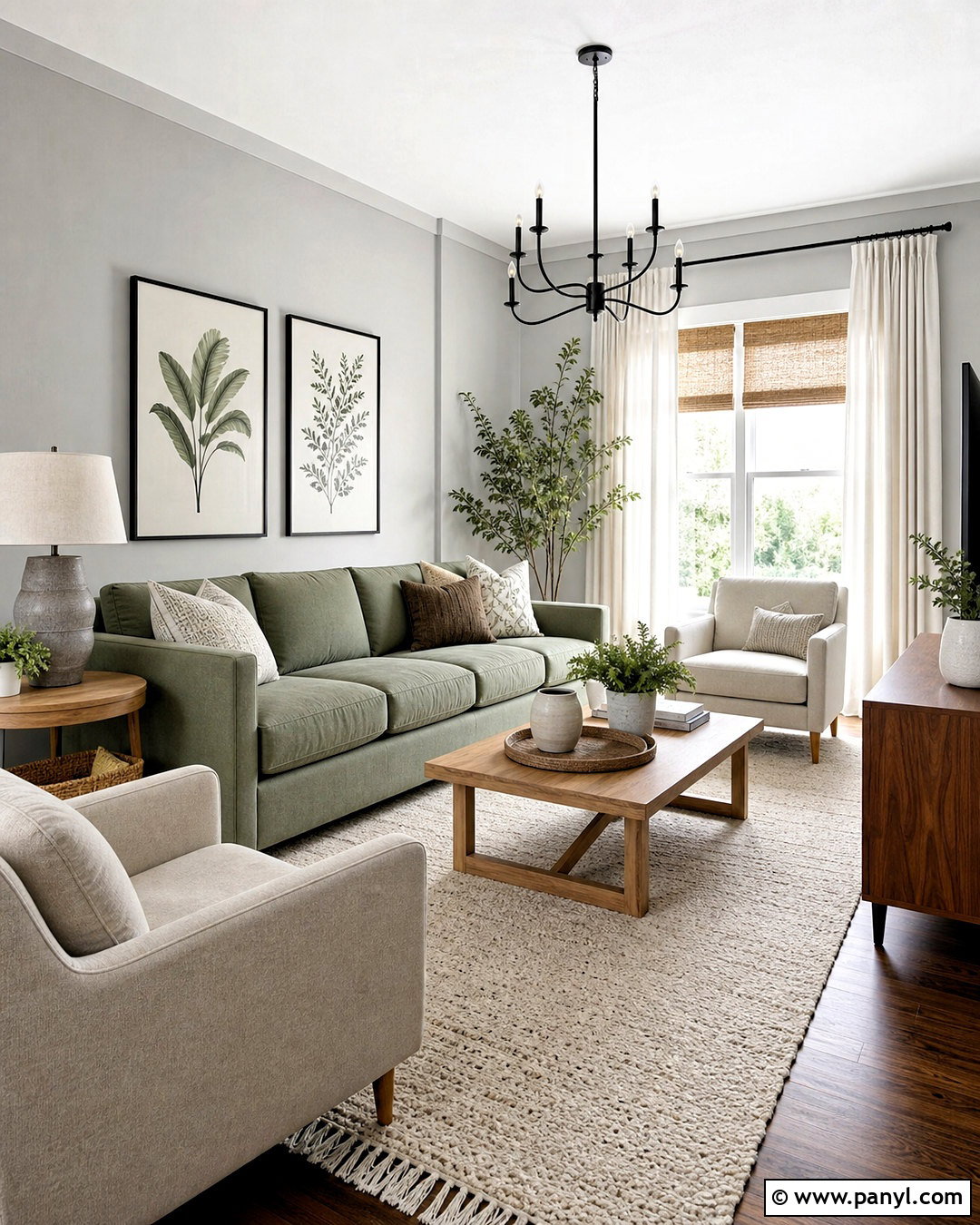 Light Grey Interior With Sage Green - 20 light grey interior ideas