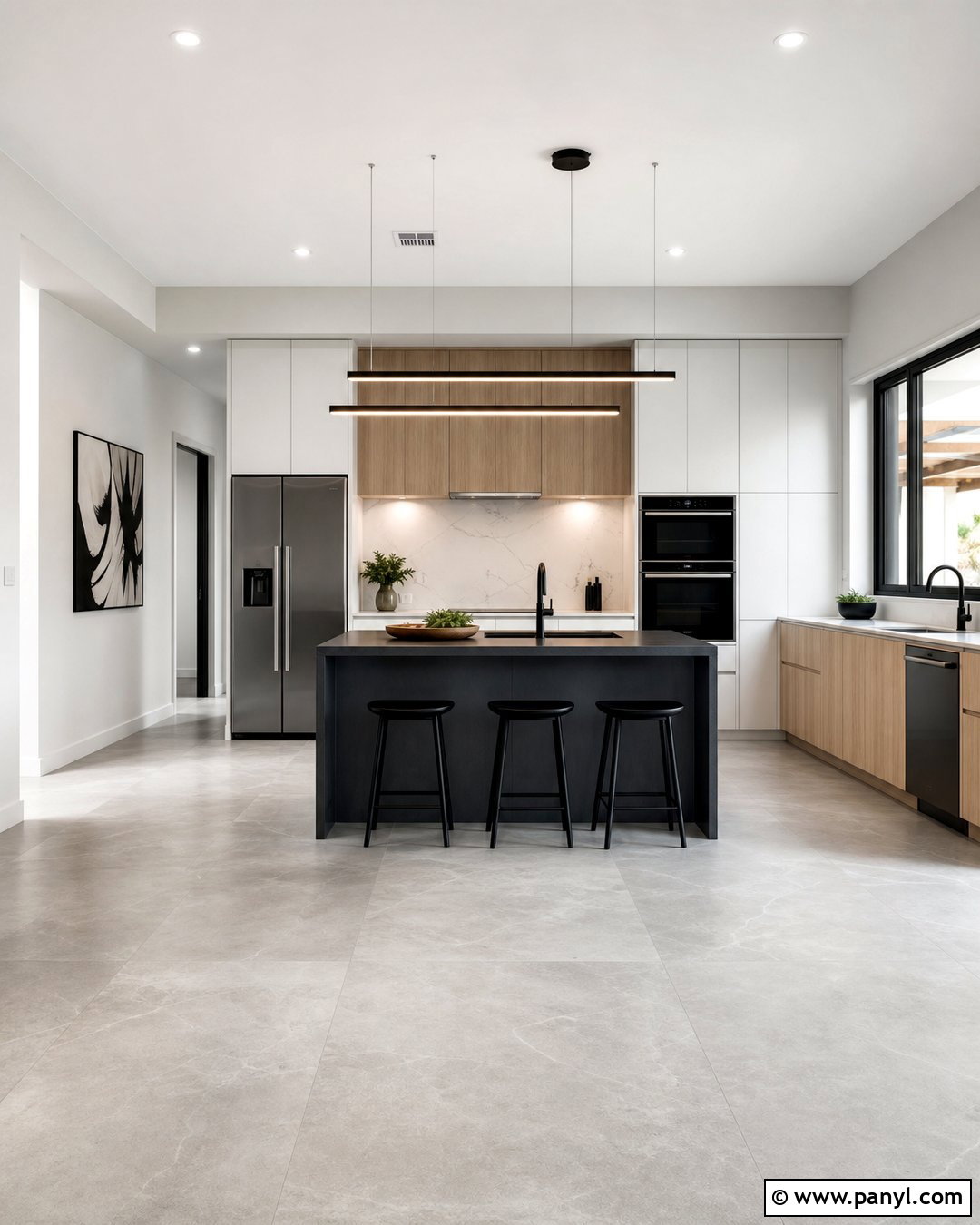 Light Grey Kitchen Walls In A Modern Kitchen - 30 light grey kitchen walls