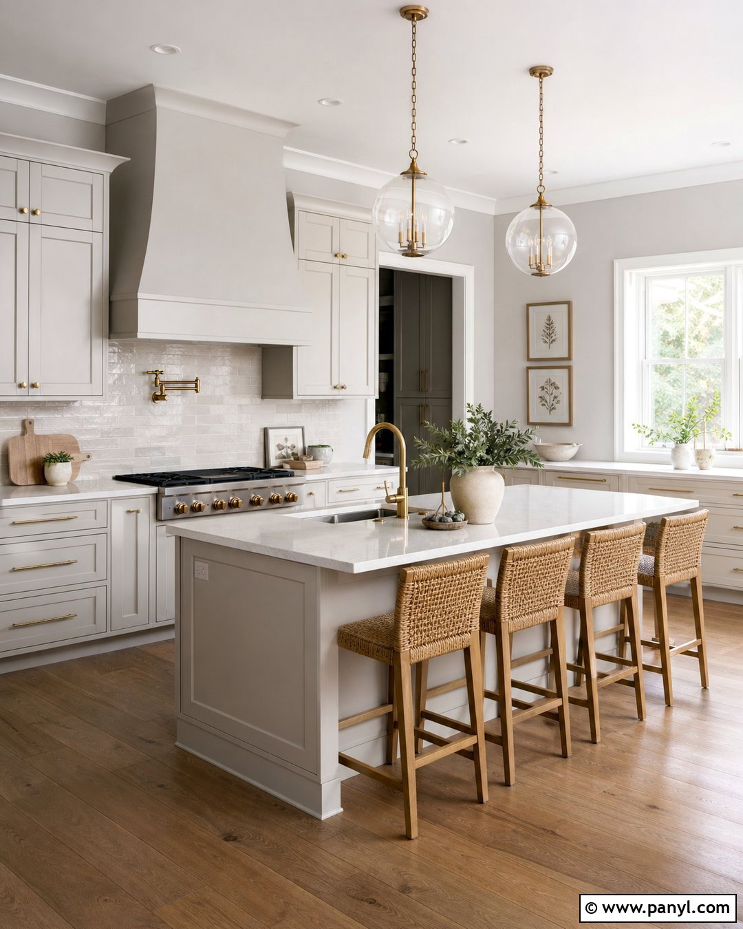 Light Grey Kitchen Walls With Brass Hardware - 30 light grey kitchen walls