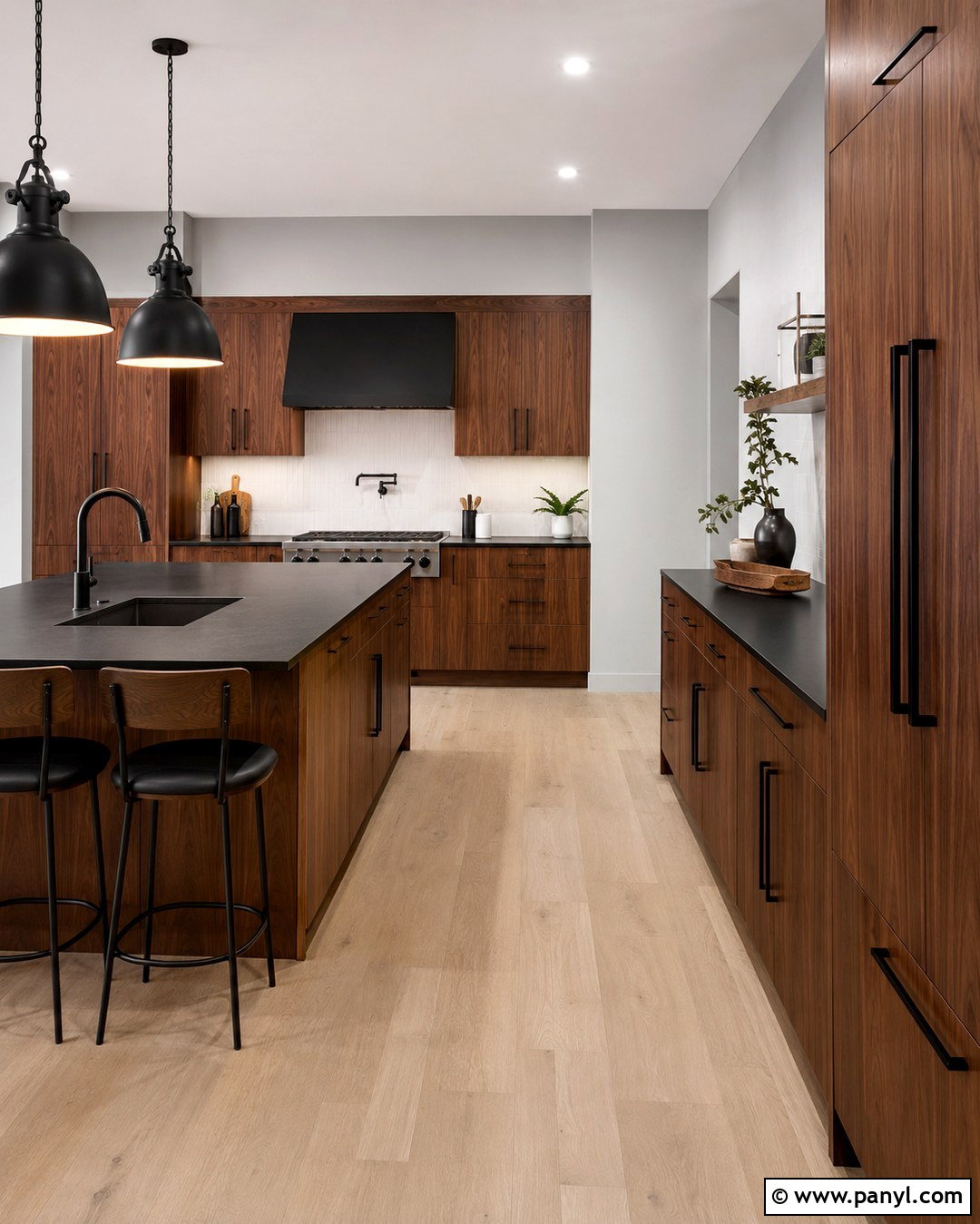 Light Grey Kitchen Walls With Brown Cabinets And Black Countertops - 20 Light Grey Kitchen Walls Brown Cabinets