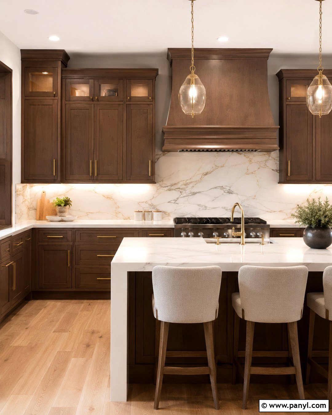Light Grey Kitchen Walls With Brown Cabinets And Marble Backsplash - 20 Light Grey Kitchen Walls Brown Cabinets