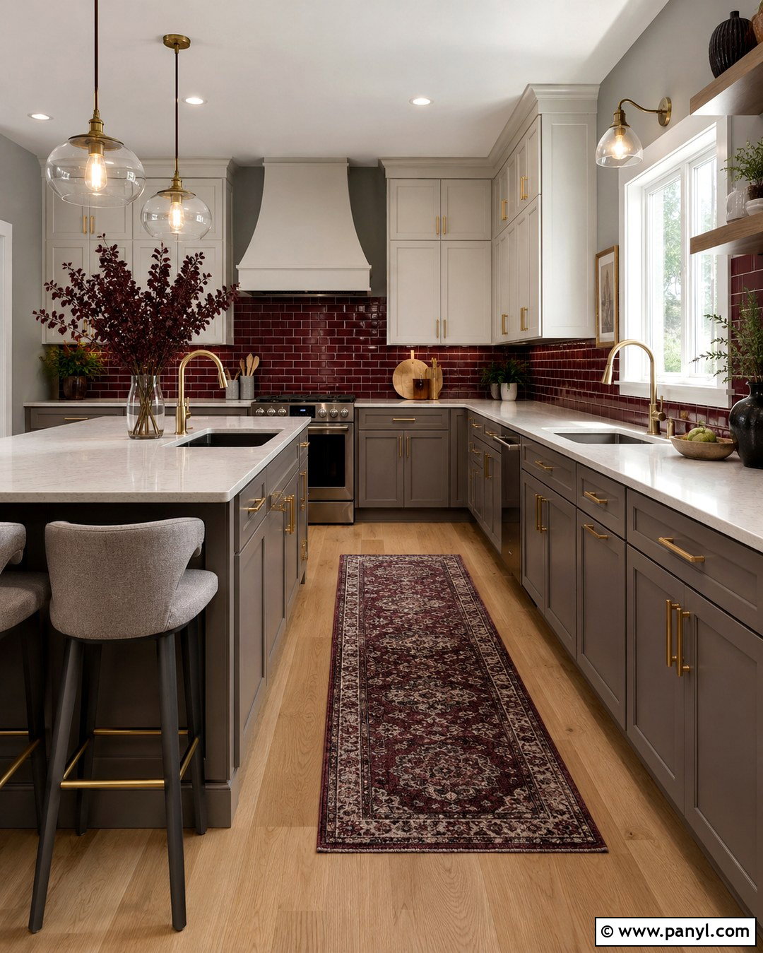 Light Grey Kitchen Walls With Burgundy Backsplash - 20 burgundy and grey walls