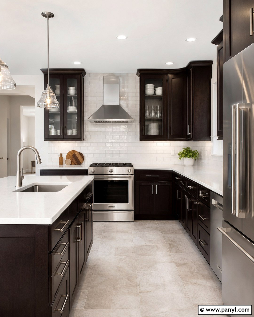 Light Grey Kitchen Walls With Espresso Cabinets - 20 Light Grey Kitchen Walls Brown Cabinets