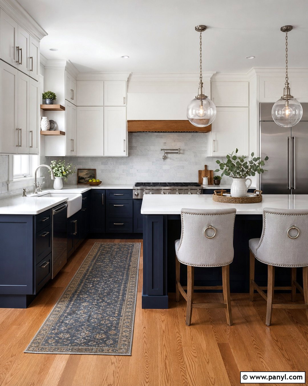 Light Grey Kitchen Walls With Navy Cabinets - 30 light grey kitchen walls