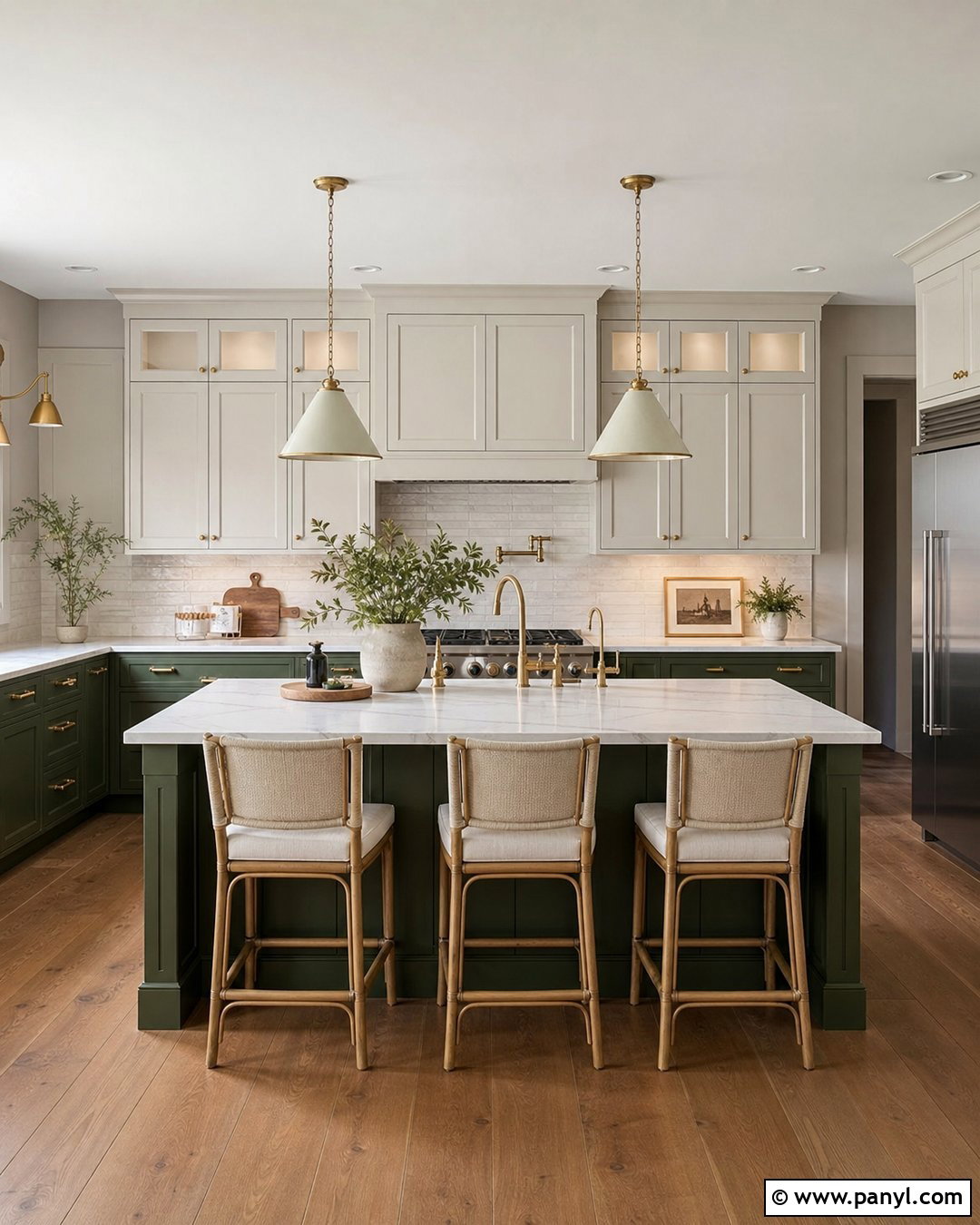 Light Grey Kitchen Walls With Two-Tone Cabinets - 30 light grey kitchen walls