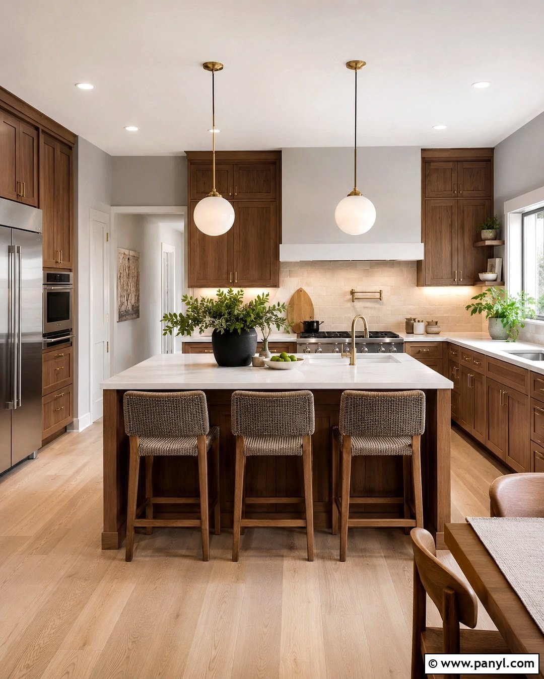 Light Grey Kitchen Walls With Walnut Cabinets - 20 Light Grey Kitchen Walls Brown Cabinets