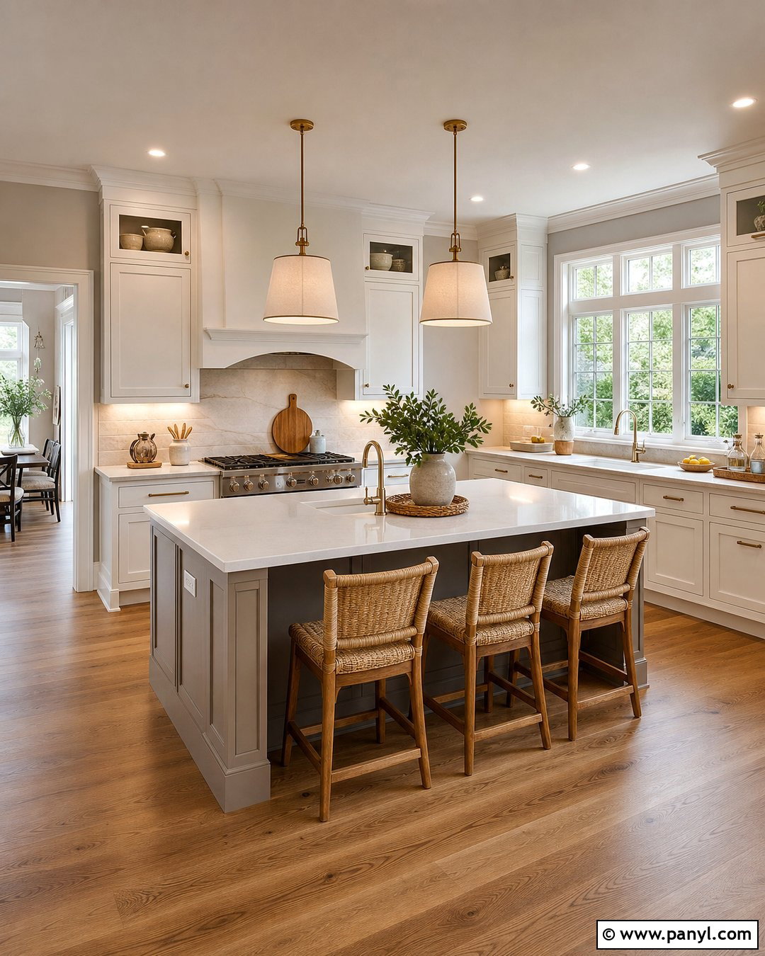 Light Grey Kitchen Walls With Warm Lighting - 30 light grey kitchen walls