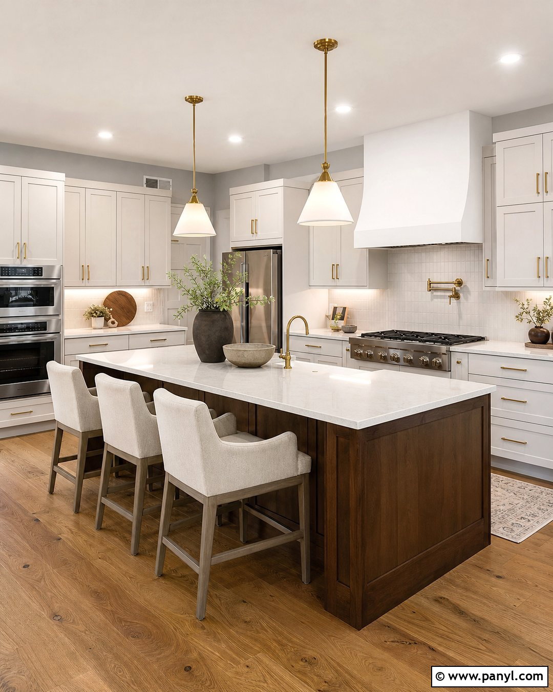 Light Grey Kitchen Walls With Wood Island - 30 light grey kitchen walls