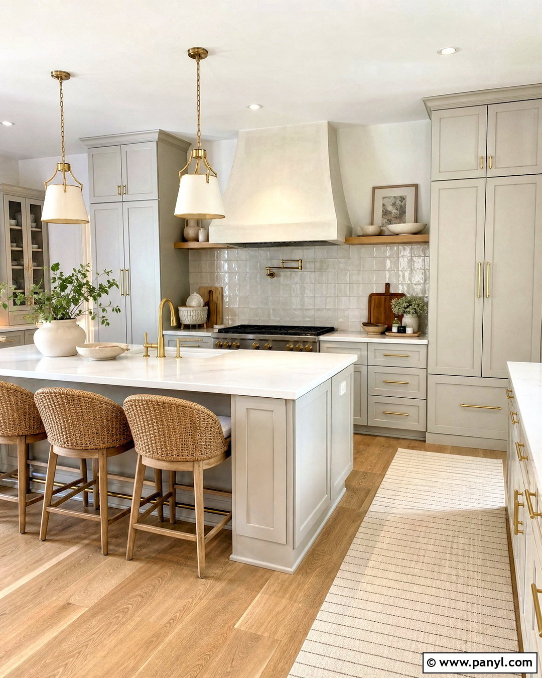 Light Grey Kitchen With Brass Hardware - 20 light grey kitchen ideas