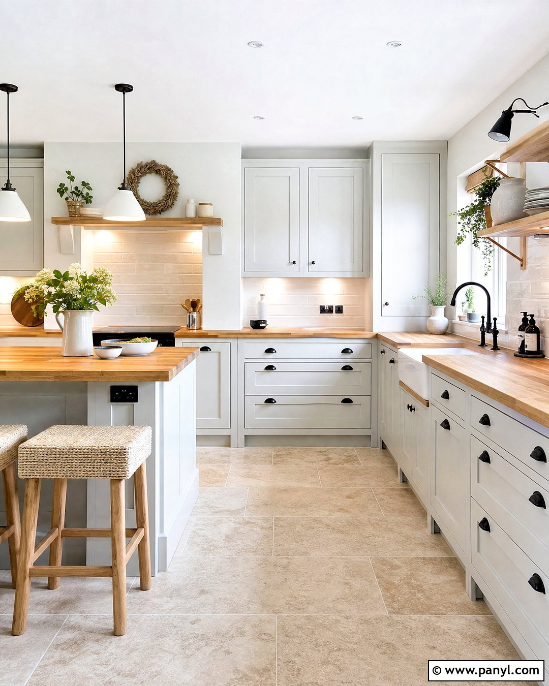 Light Grey Kitchen With Butcher Block Countertops - 20 light grey kitchen ideas