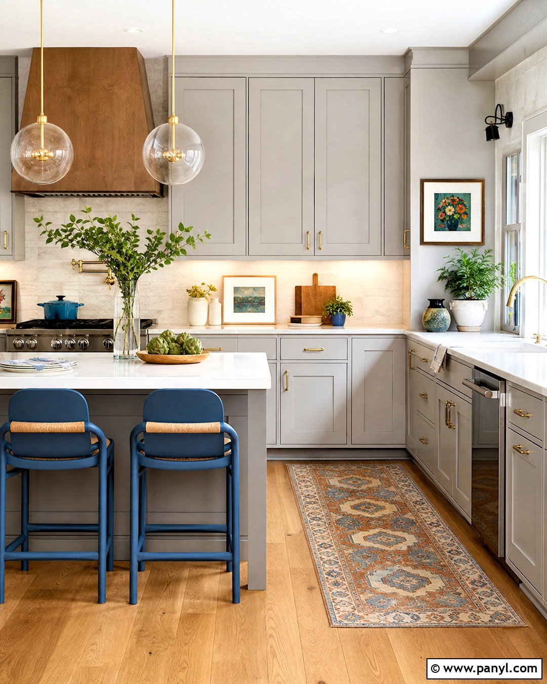 Light Grey Kitchen With Colorful Accents - 20 light grey kitchen ideas