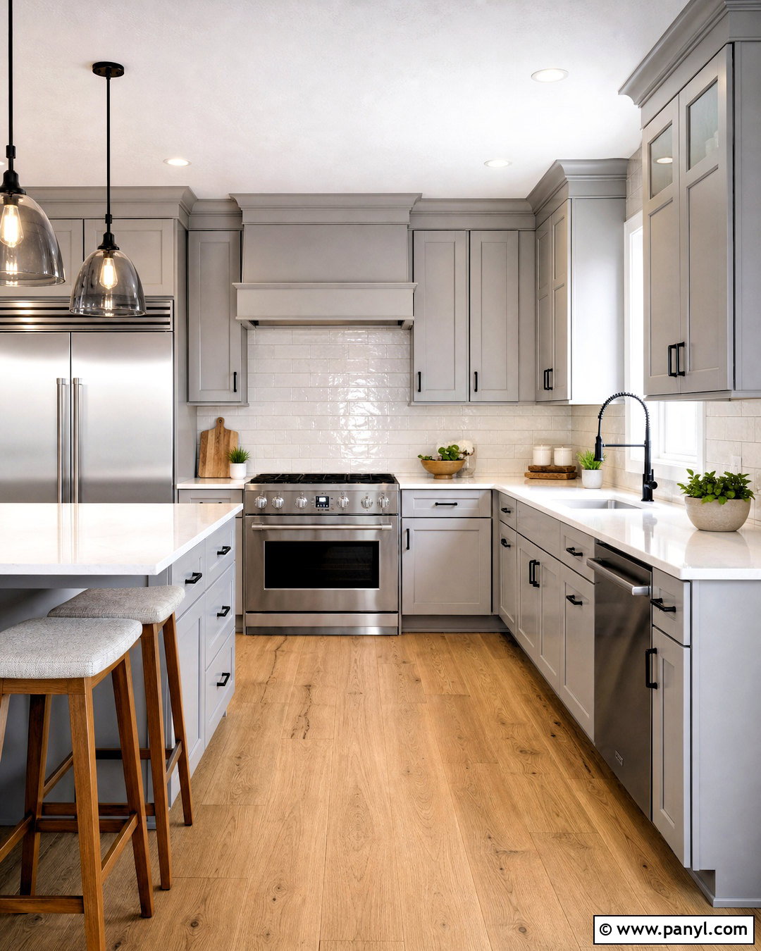 Light Grey Kitchen With Stainless Steel Appliances - 20 light grey kitchen ideas