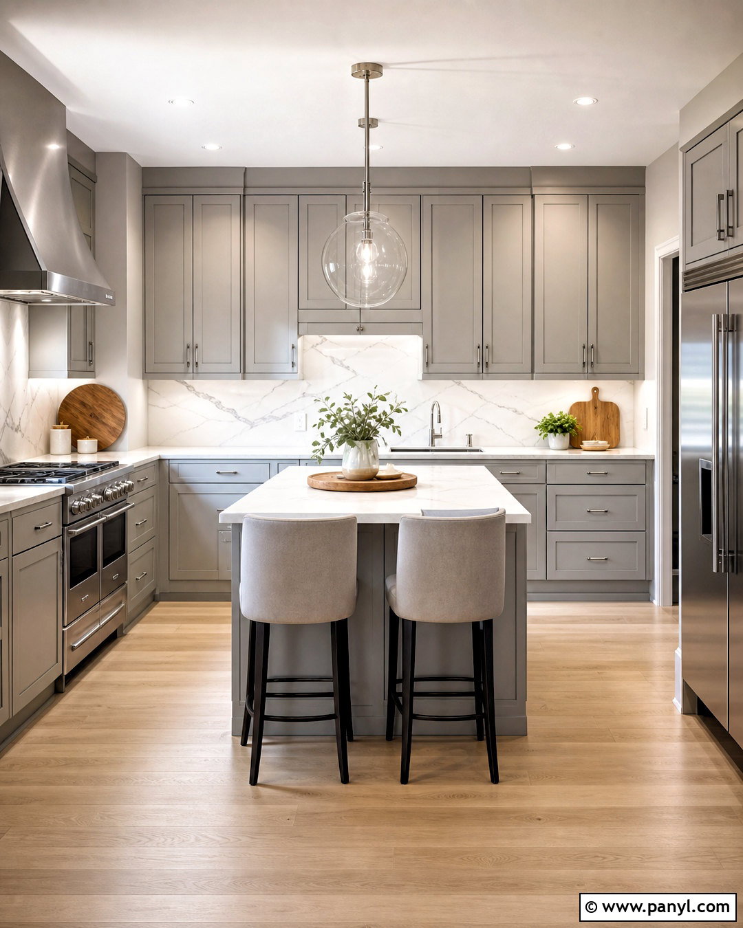 Light Grey Kitchen With White Marble Backsplash - 20 light grey and white kitchen ideas