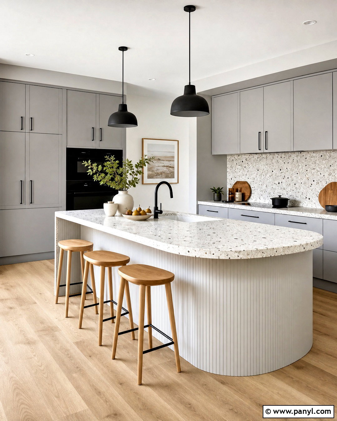 Light Grey Kitchen With White Terrazzo Countertops - 20 light grey and white kitchen ideas