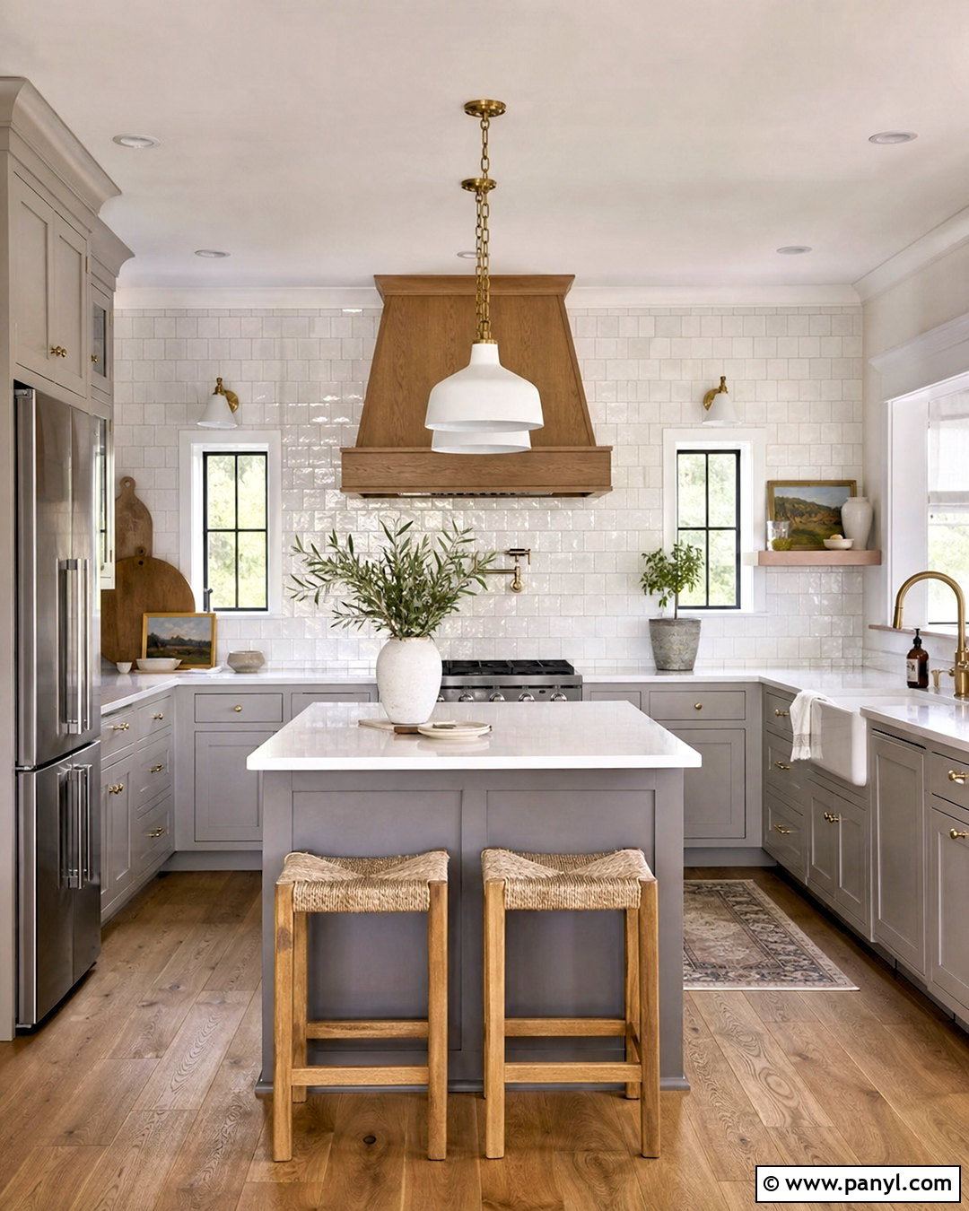 Light Grey Kitchen With White Zellige Tile - 20 light grey and white kitchen ideas