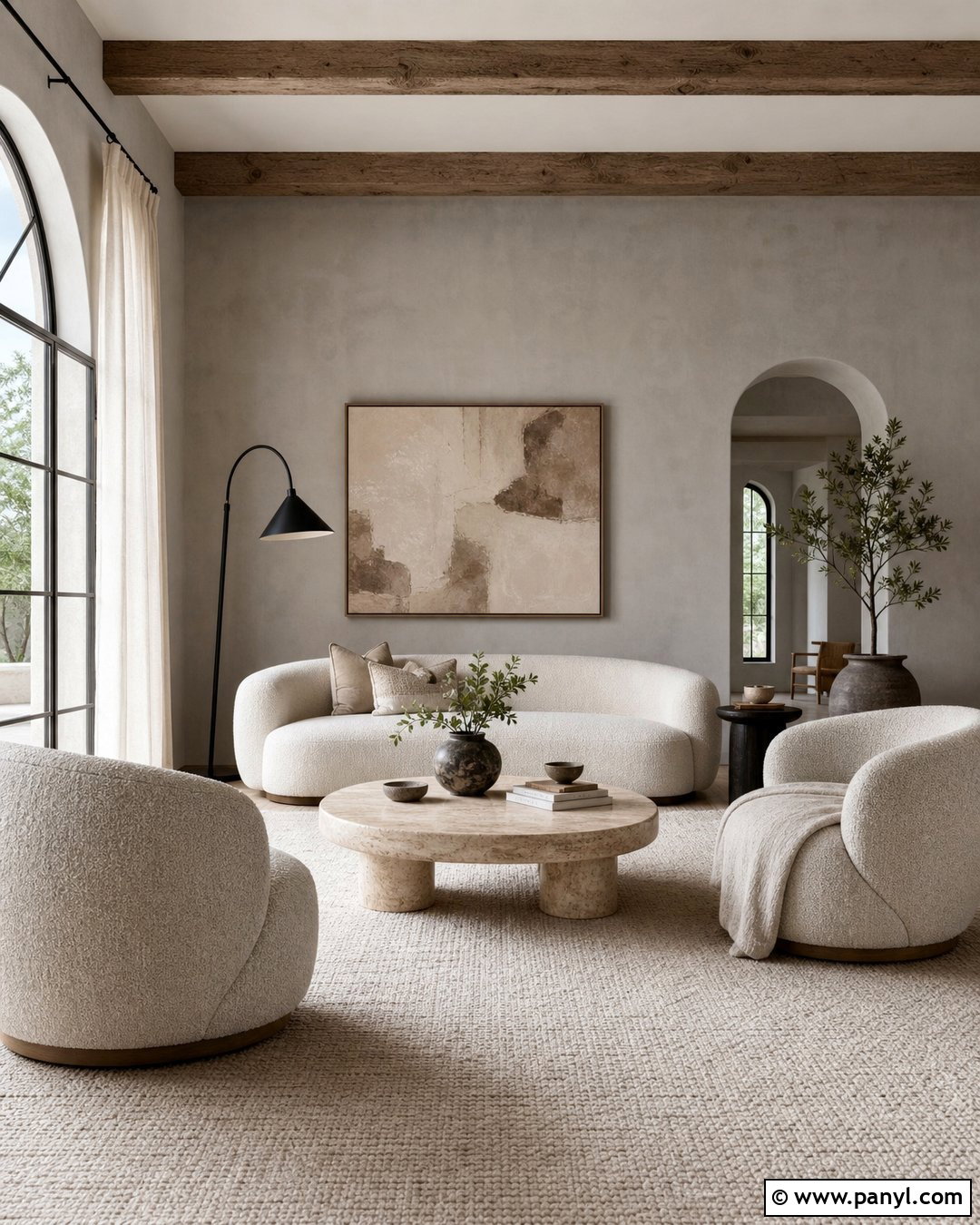 Light Grey Limewash With Boucle Furniture - 25 Light Grey Limewash Walls