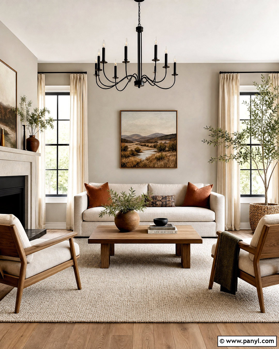 Light Grey Living Room With Warm Wood - 20 light grey interior ideas