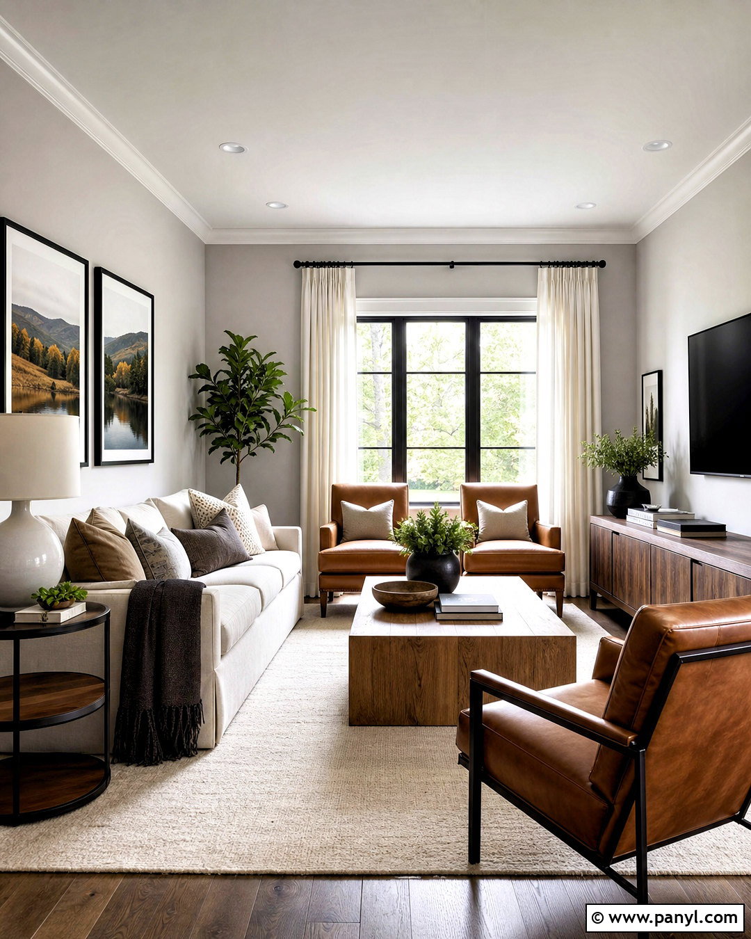 Light Grey Living Room With Warm Wood - 20 light grey room ideas
