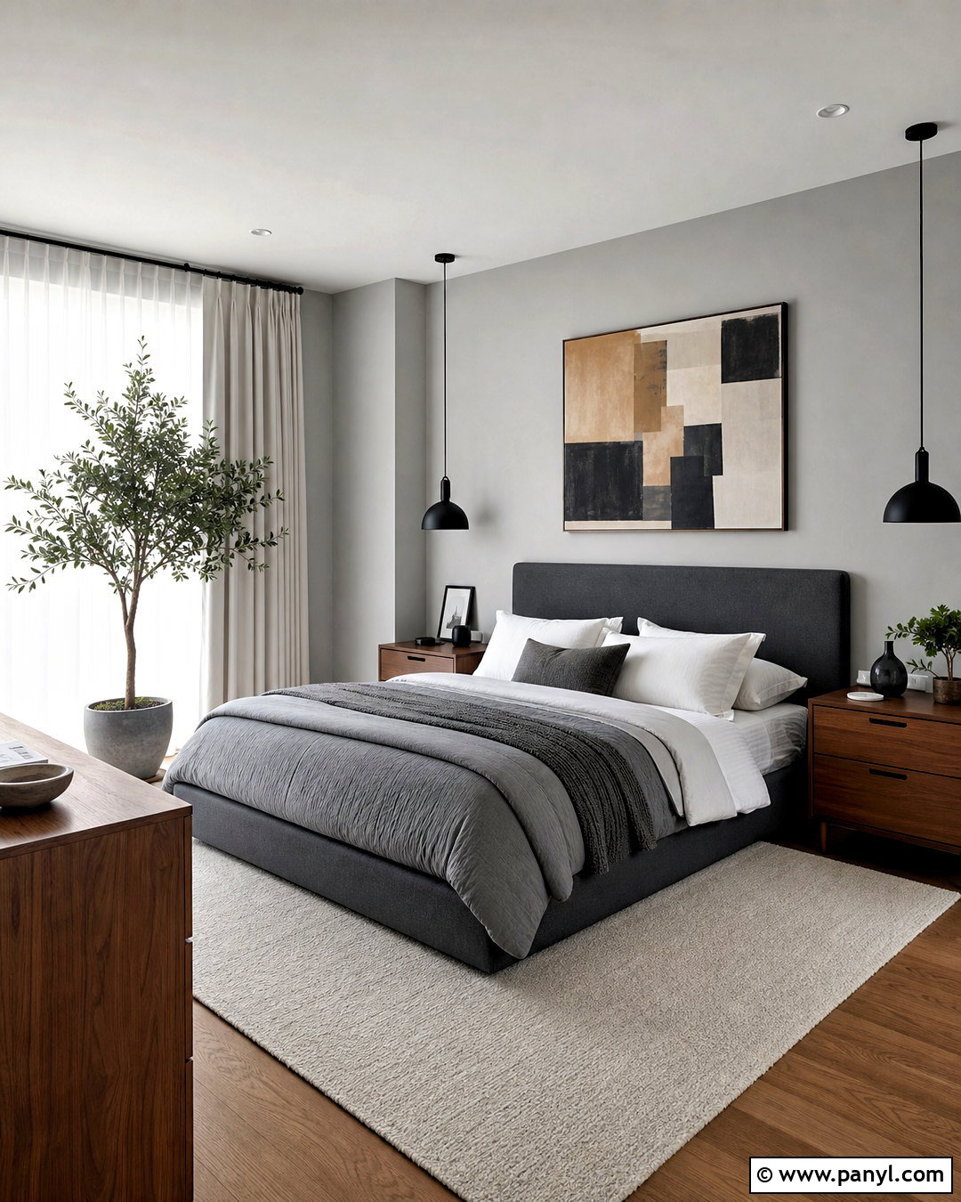 Light Grey Modern Bedroom - 20 light grey room ideas