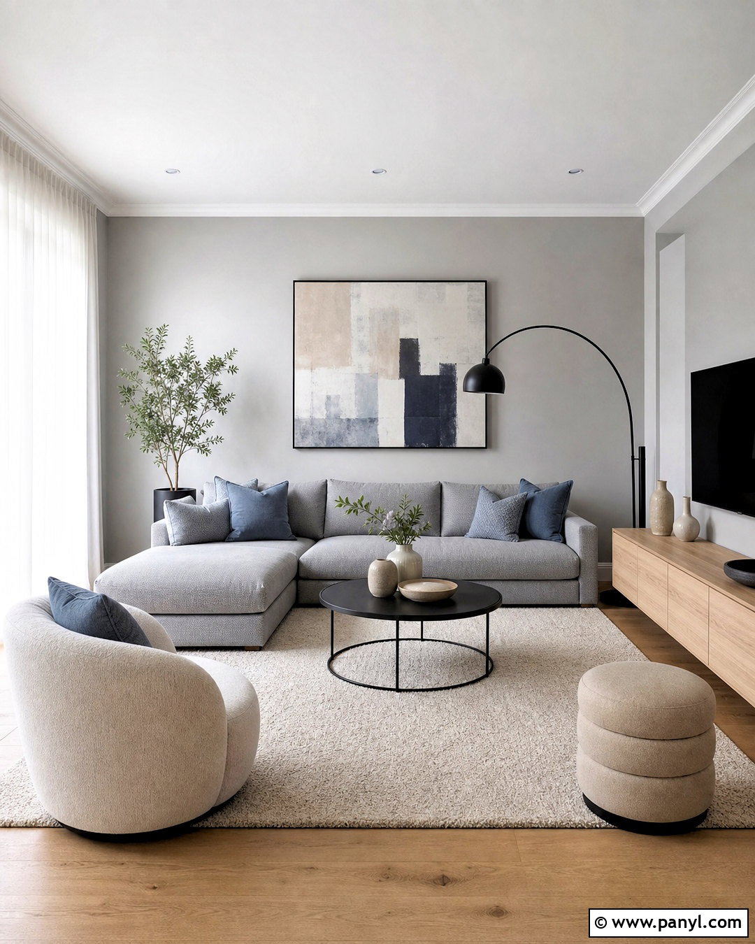 Light Grey Modern Living Room - 20 grey home interiors