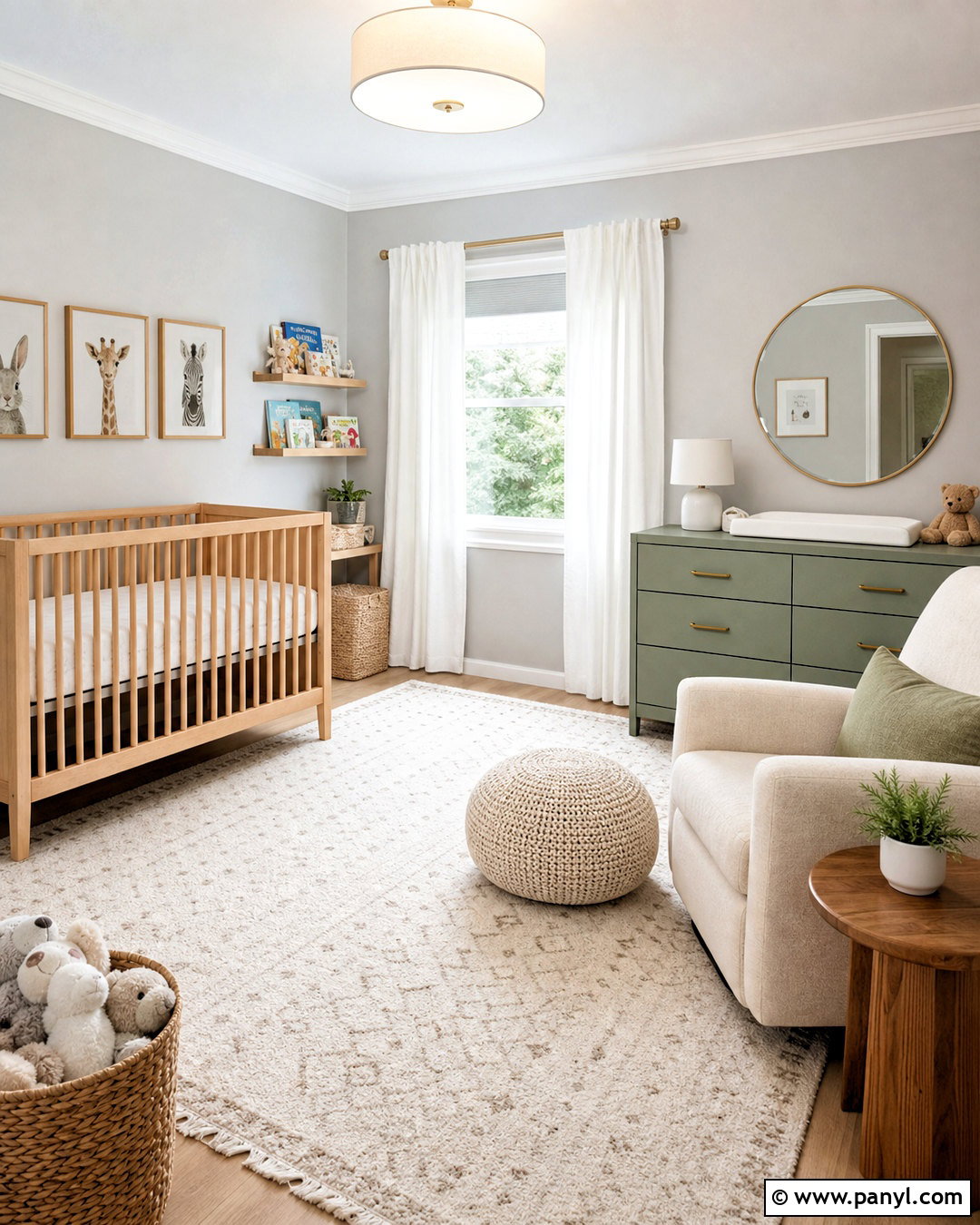 Light Grey Nursery With Soft Green - 20 light grey room ideas