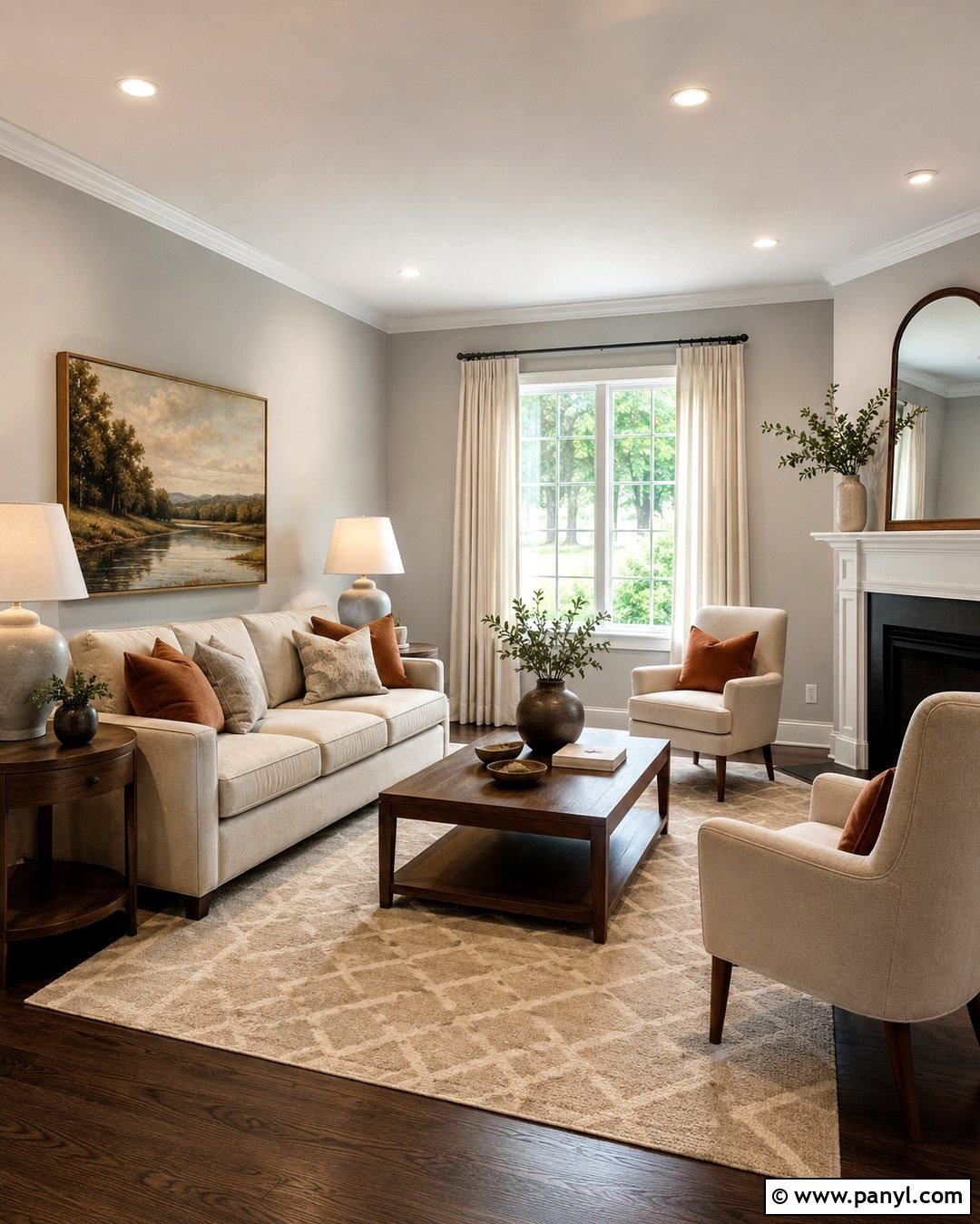 Light Grey Room With Beige Furniture - 20 Light Grey Walls With Dark Floors
