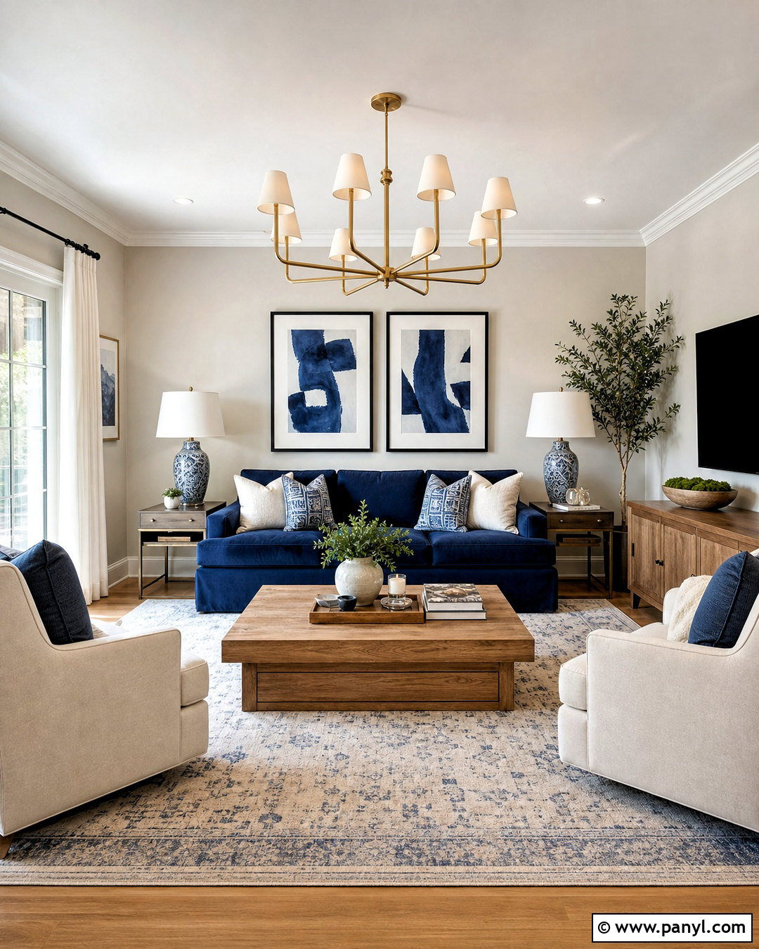 Light Grey Room With Navy Accents - 20 light grey room ideas