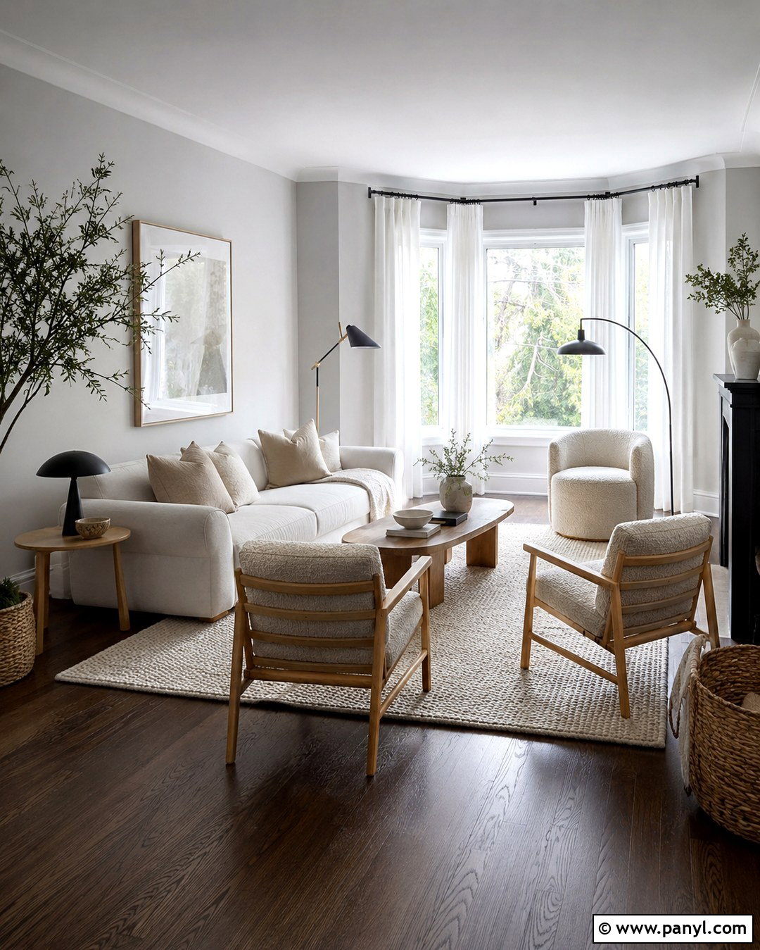 Light Grey Scandinavian Room With Dark Floors - 20 Light Grey Walls With Dark Floors