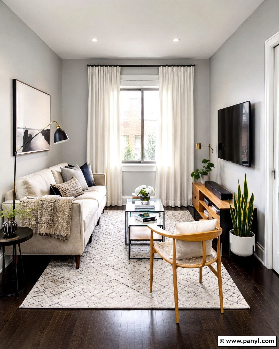 Light Grey Small Living Room With Dark Floors - 20 Light Grey Walls With Dark Floors