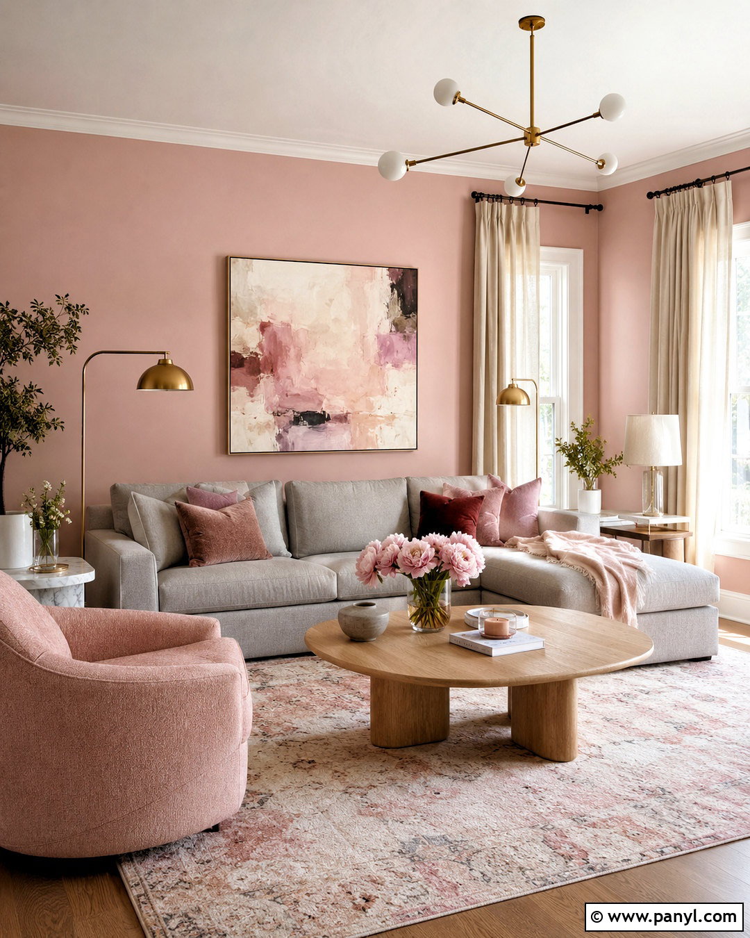 Light Grey Sofa With Blush Pink Decor - 20 light grey sofa living room ideas
