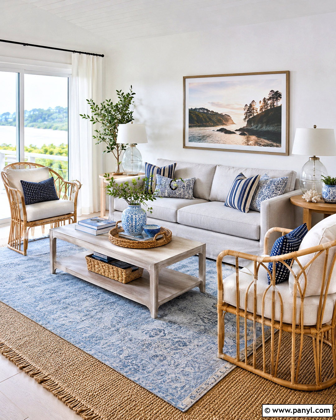 Light Grey Sofa With Coastal Blue Decor - 20 light grey sofa living room ideas
