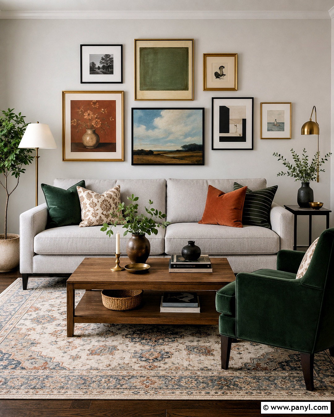 Light Grey Sofa With Colorful Rug - 20 light grey sofa living room ideas
