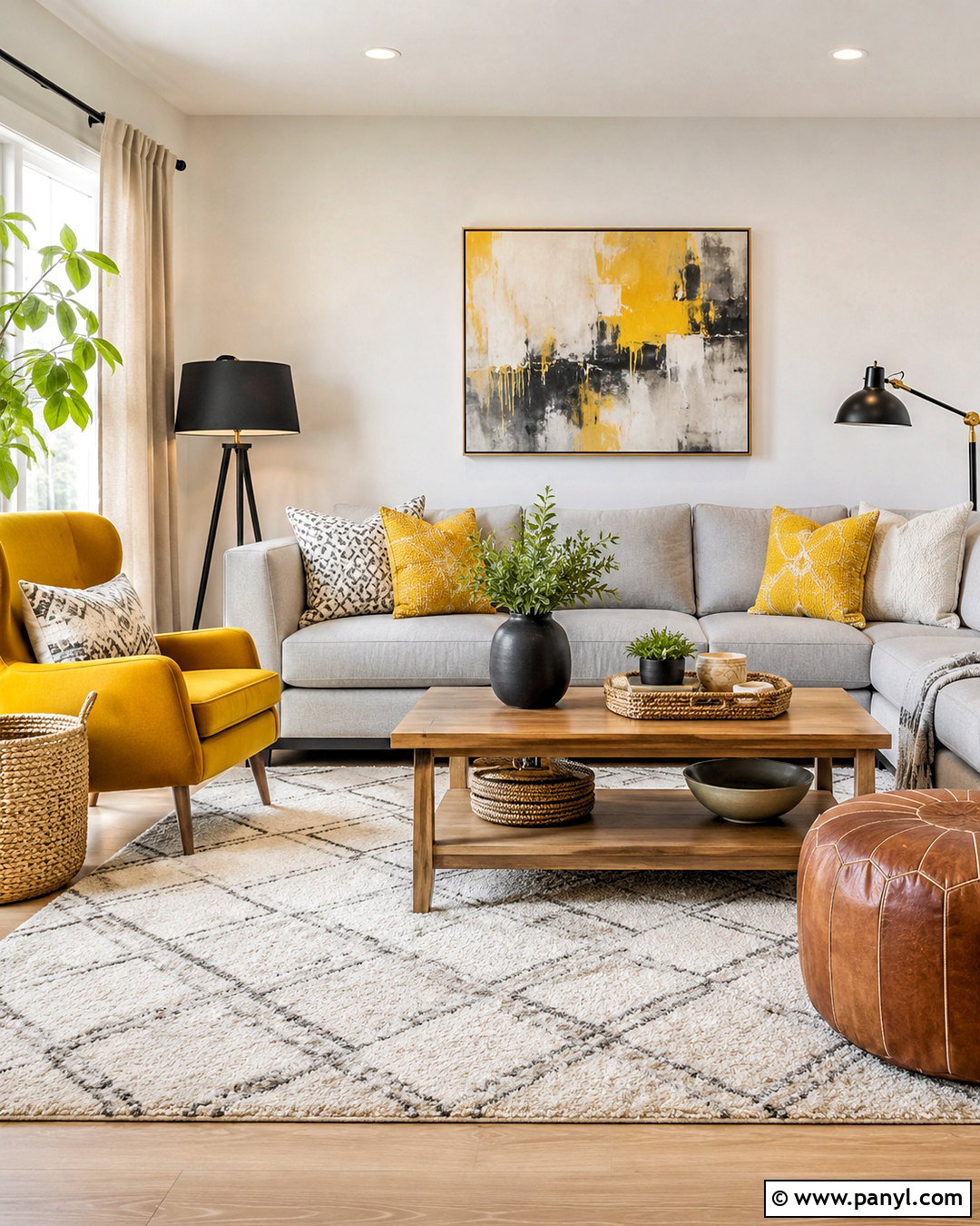 Light Grey Sofa With Mustard Yellow Accents - 20 light grey sofa living room ideas