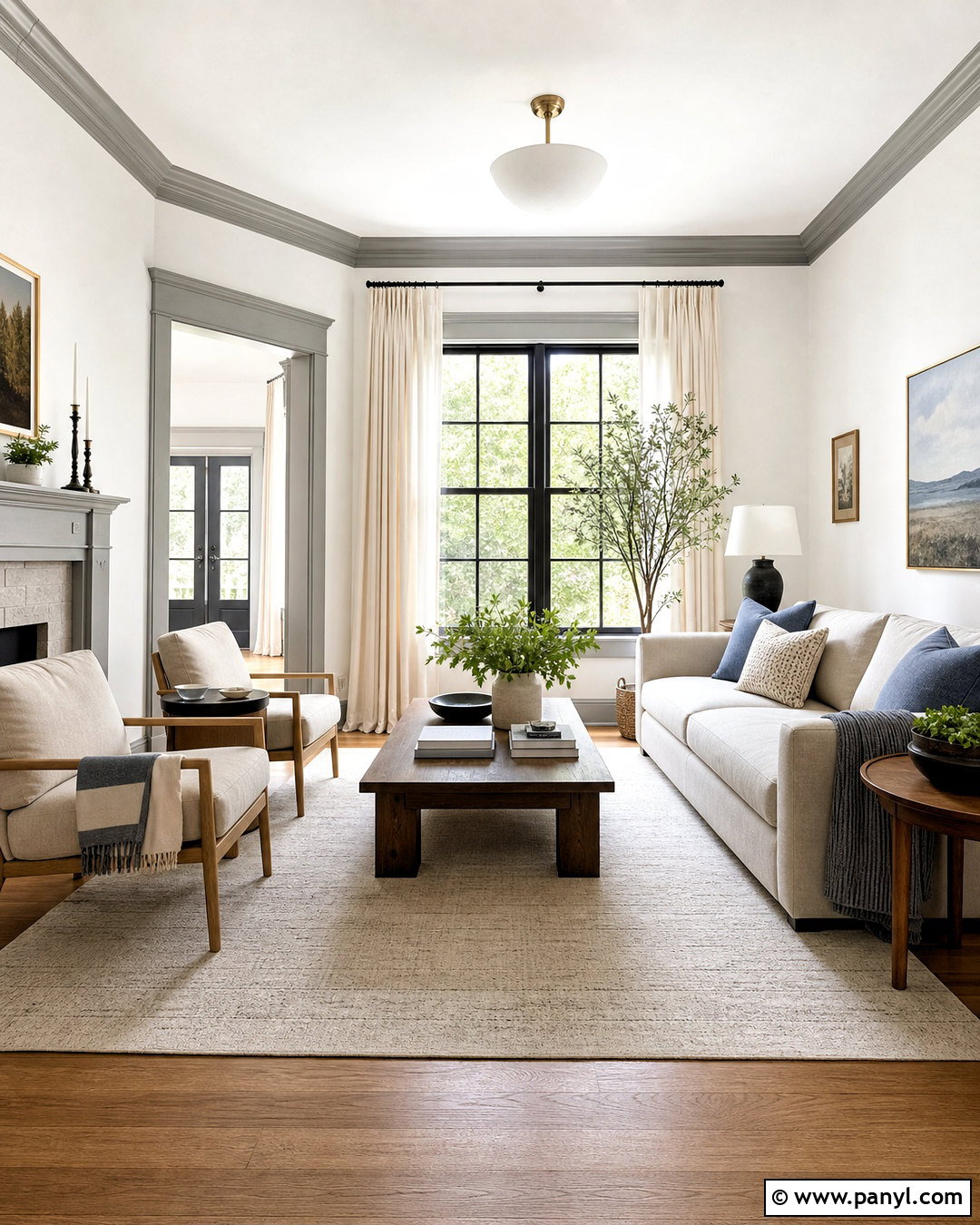 Light Grey Trim Living Room - 20 grey trimming white walls