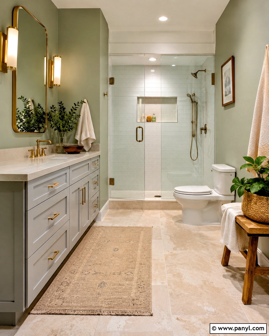 Light Grey Vanity With Green Walls - 20 light grey vanity bathroom ideas