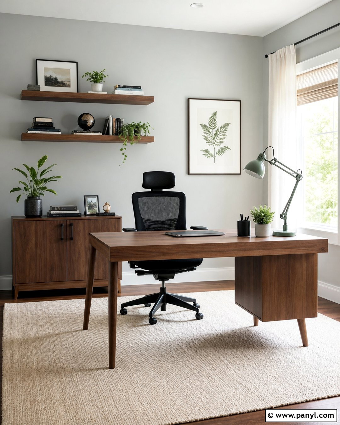 Light Grey Walls Home Office - 50 Light Grey Walls