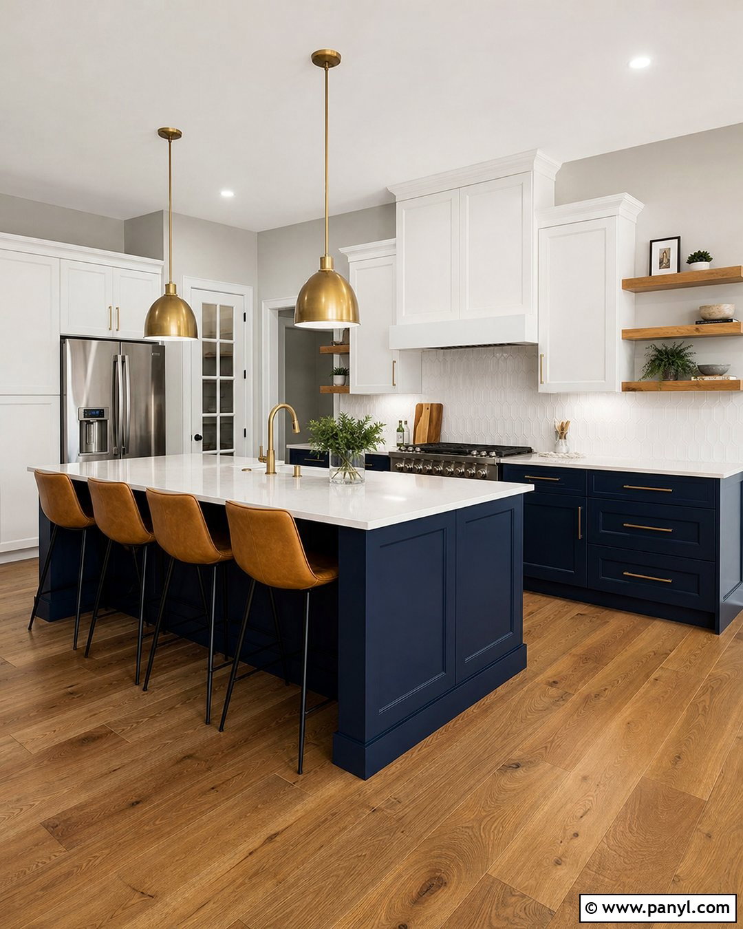 Light Grey Walls Navy Kitchen Cabinets - 50 Light Grey Walls