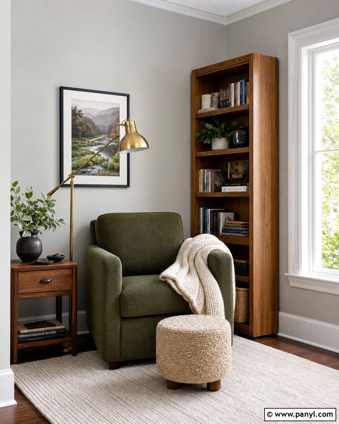 Light Grey Walls Reading Nook - 50 Light Grey Walls