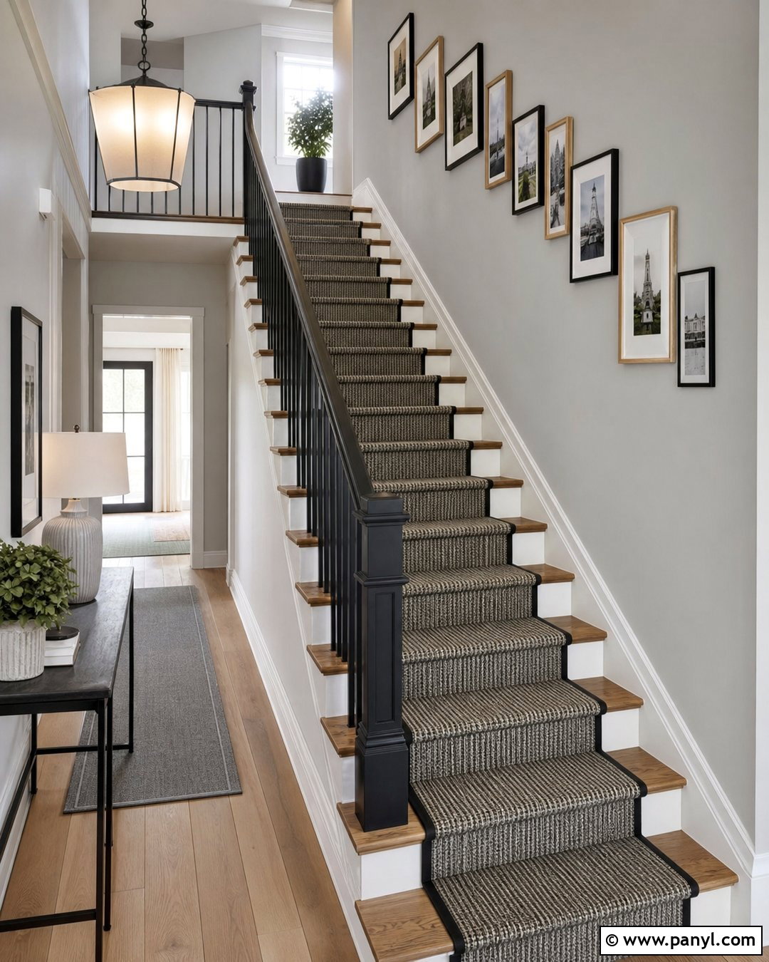 Light Grey Walls Stairway - 50 Light Grey Walls
