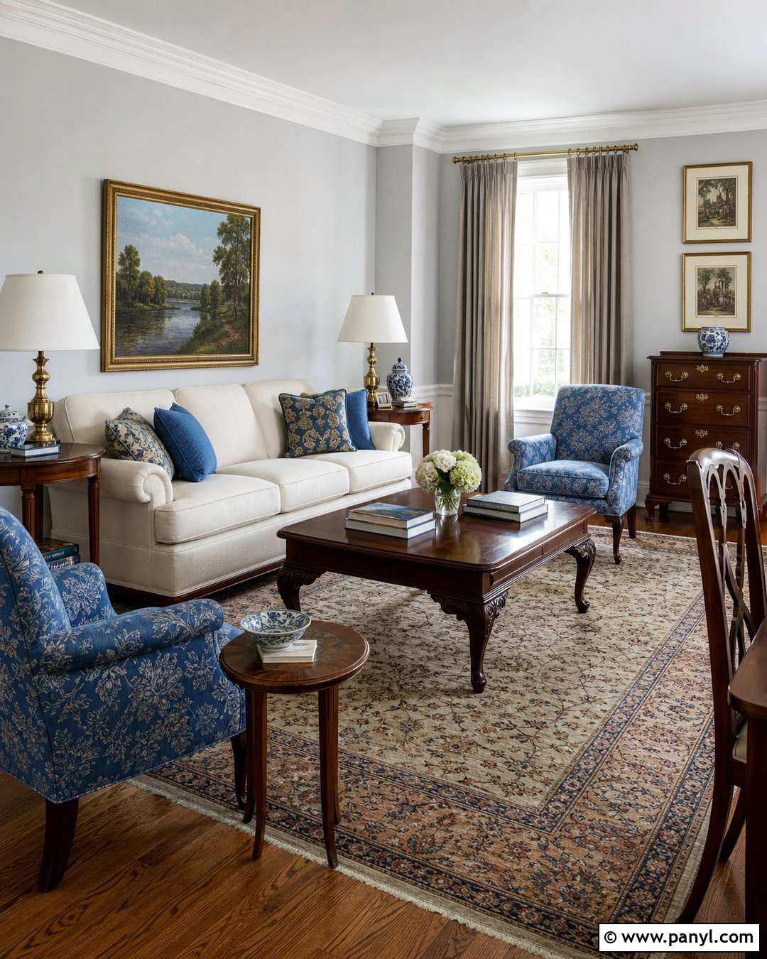 Light Grey Walls Traditional Living Room - 50 Light Grey Walls