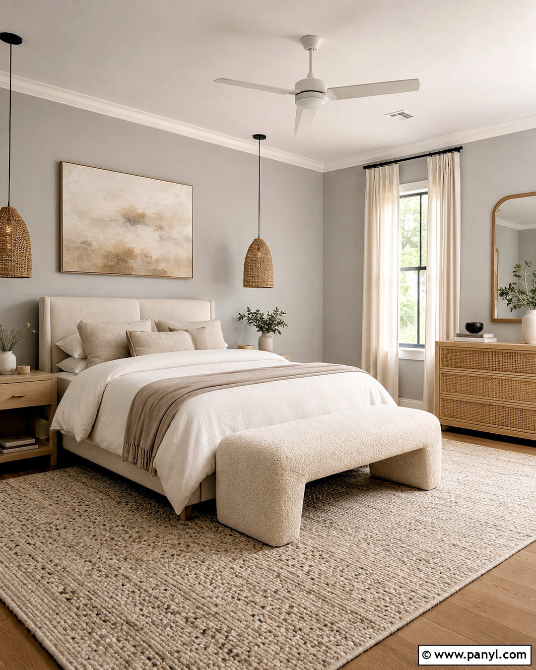 Light Grey Walls With Beige Textures - 20 light grey walls bedroom ideas