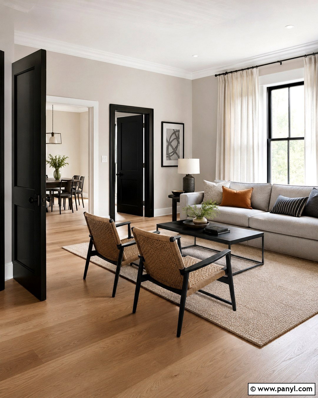 Light Grey Walls With Black Doors - 20 Black And Grey Wall Paint Ideas