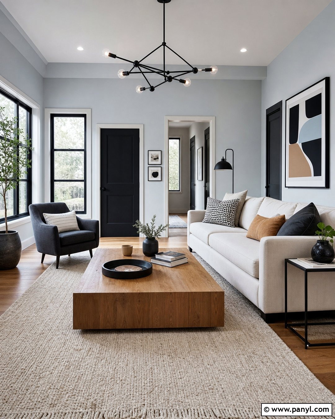 Light Grey Walls With Black Trim - 20 Light Grey Walls Look Blue Ideas
