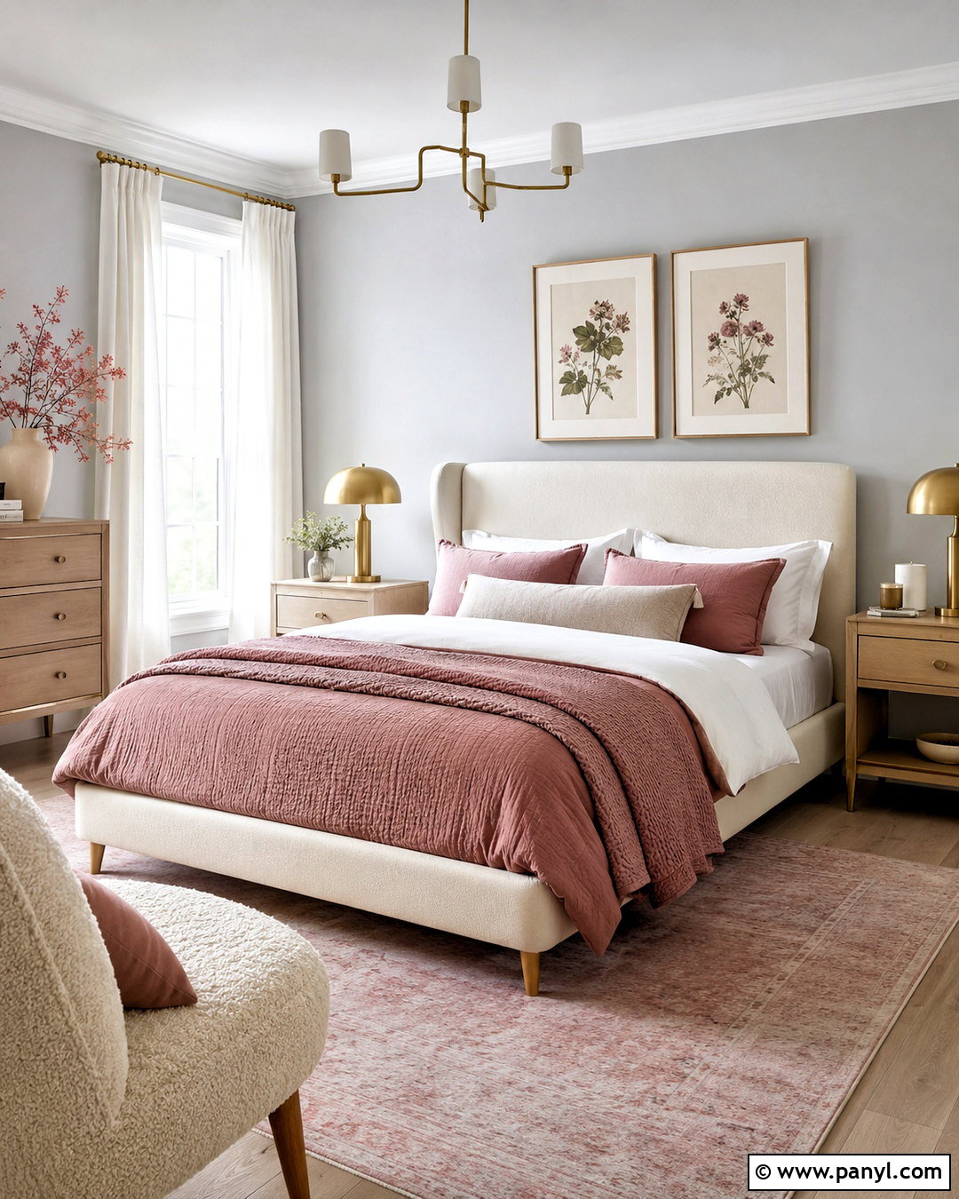 Light Grey Walls With Blush Pink Decor - 20 light grey walls bedroom ideas
