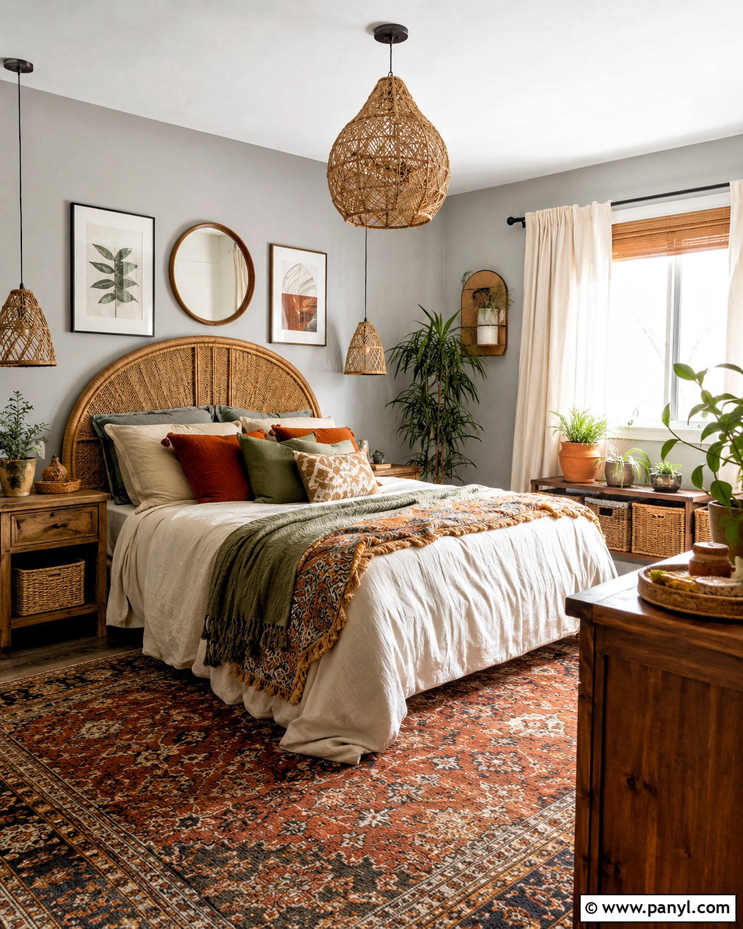 Light Grey Walls With Boho Decor - 20 light grey walls bedroom ideas