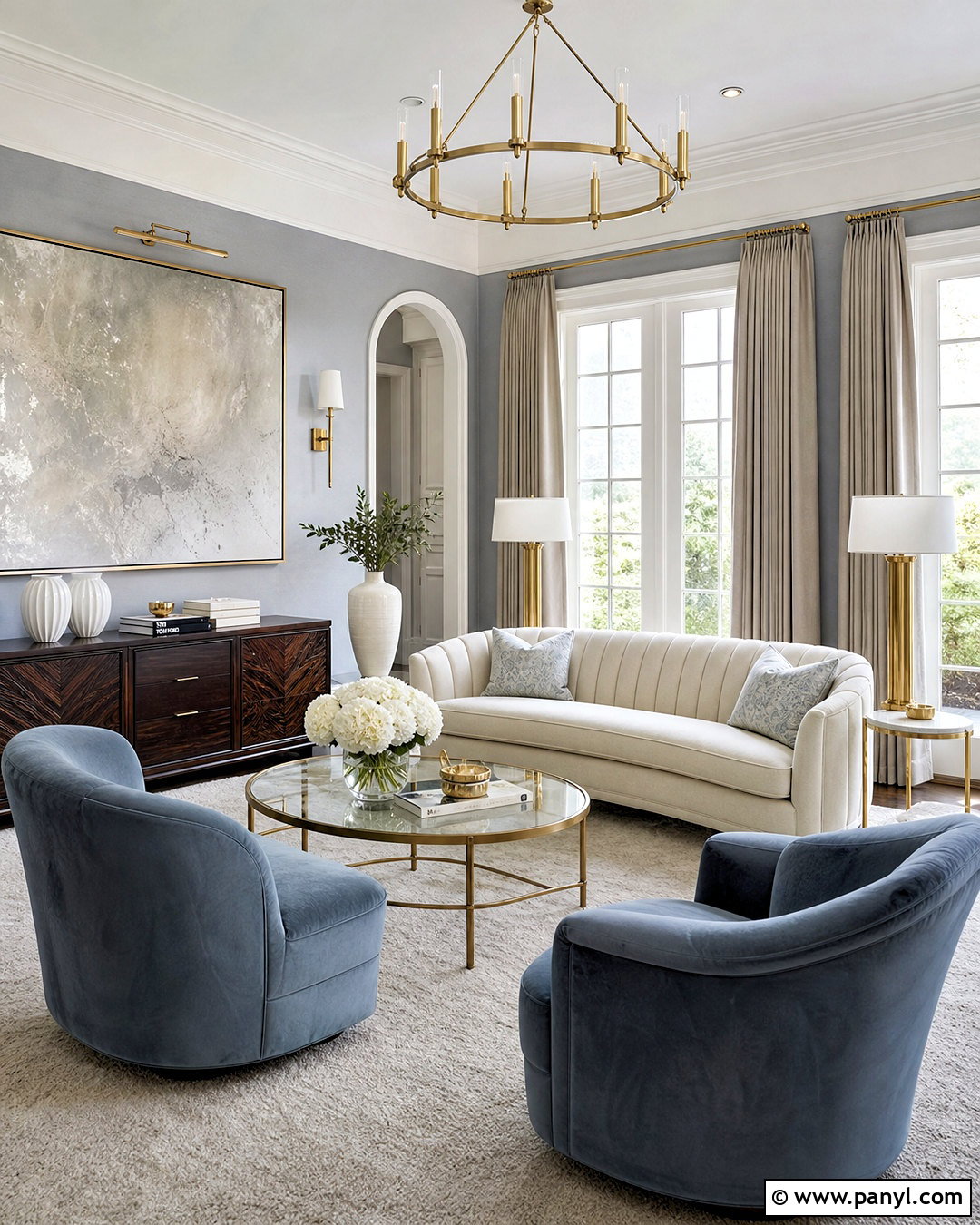 Light Grey Walls With Brass Accents - 20 light grey walls living room ideas
