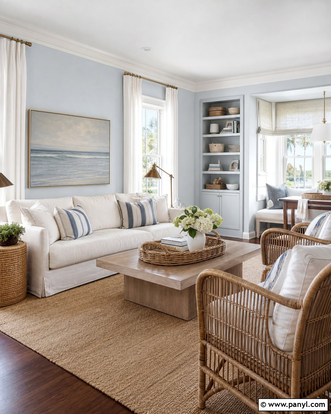Light Grey Walls With Coastal Decor - 20 Light Grey Walls Look Blue Ideas